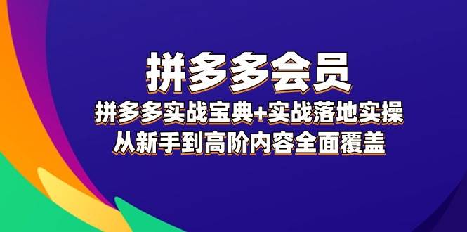拼多多 会员，拼多多实战宝典+实战落地实操，从新手到高阶内容全面覆盖搞钱网创吧-网创项目资源站-副业项目-创业项目-搞钱项目搞钱网创吧