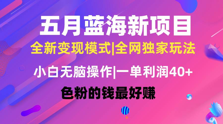 五月蓝海项目全新玩法，小白无脑操作，一天几分钟，矩阵操作，月入4万+网创吧-网创项目资源站-副业项目-创业项目-搞钱项目搞钱网创吧