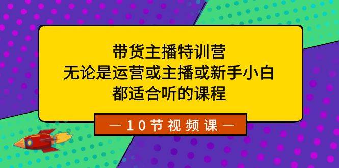带货主播特训营：无论是运营或主播或新手小白，都适合听的课程搞钱网创吧-网创项目资源站-副业项目-创业项目-搞钱项目搞钱网创吧