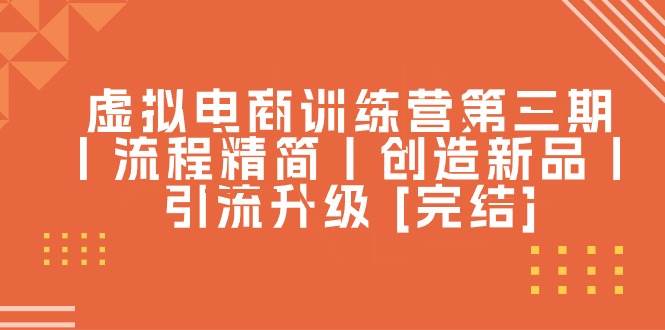 虚拟电商训练营第三期丨流程精简丨创造新品丨引流升级 [完结]搞钱网创吧-网创项目资源站-副业项目-创业项目-搞钱项目搞钱网创吧