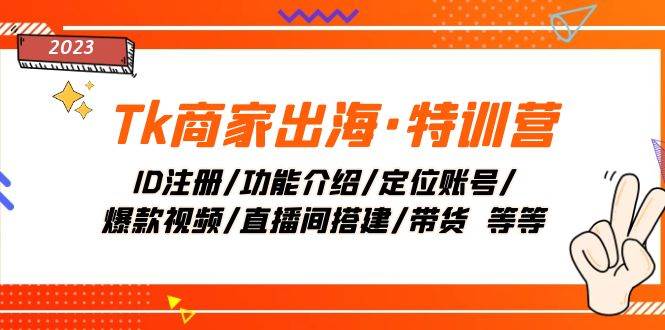 Tk商家出海·特训营：ID注册/功能介绍/定位账号/爆款视频/直播间搭建/带货搞钱网创吧-网创项目资源站-副业项目-创业项目-搞钱项目搞钱网创吧