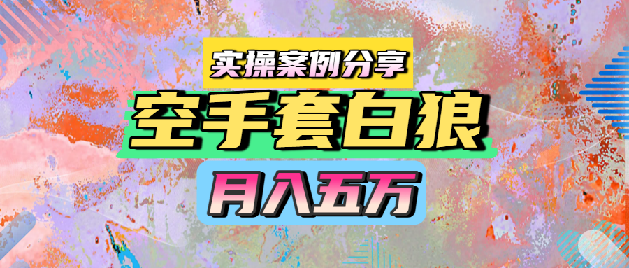 空手套白狼，月入五万，实操案例分享网创吧-网创项目资源站-副业项目-创业项目-搞钱项目搞钱网创吧