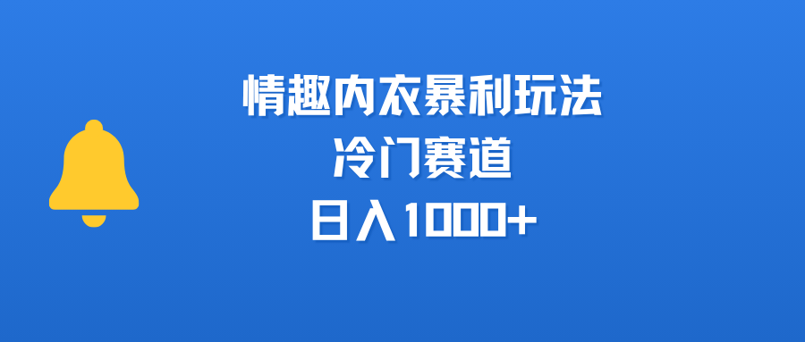 情趣内衣暴利玩法，冷门赛道，日入1000+搞钱网创吧-网创项目资源站-副业项目-创业项目-搞钱项目搞钱网创吧