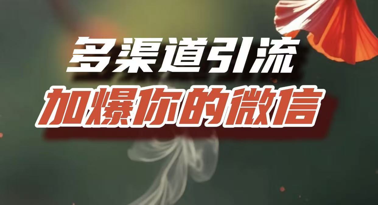 多渠道引流，加爆你的微信，把流量导入到私域，这是每一个想要在互联网赚钱的人必须掌握的底层能力搞钱网创吧-网创项目资源站-副业项目-创业项目-搞钱项目搞钱网创吧