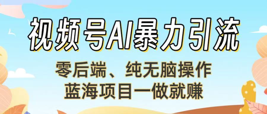视频号AI暴力引流：零后端、纯无脑操作，蓝海项目一做就赚！【下面那个链接失效了】搞钱网创吧-网创项目资源站-副业项目-创业项目-搞钱项目搞钱网创吧