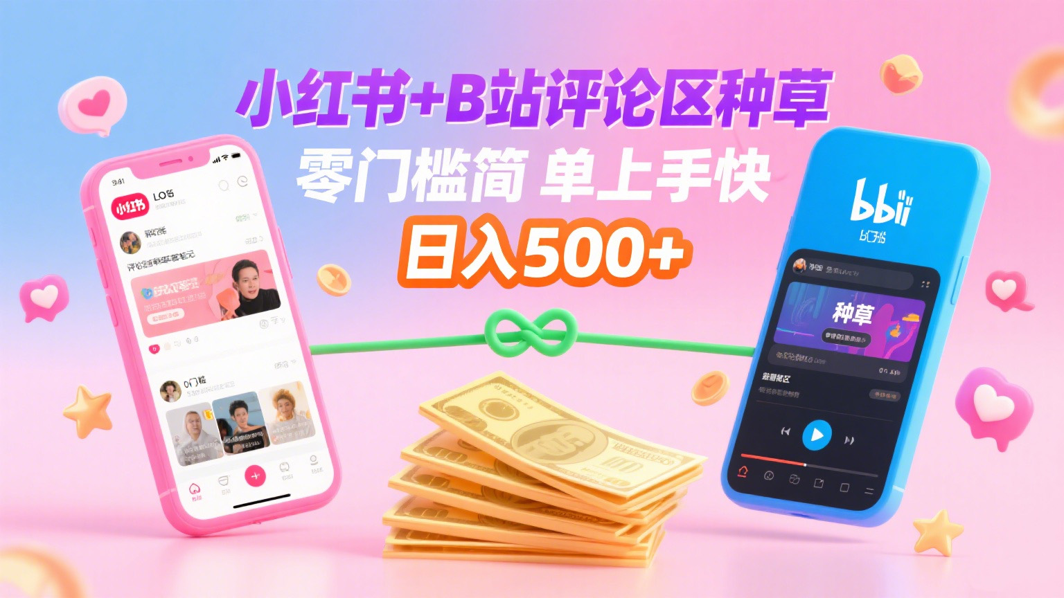 小红书+B站评论区种草，0门槛1分钟一单，只需复制粘贴，日入500+搞钱网创吧-网创项目资源站-副业项目-创业项目-搞钱项目搞钱网创吧
