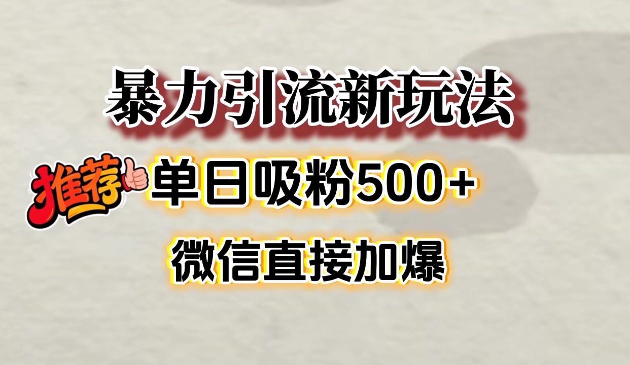 微信加爆的引流超级方法，单日吸粉500➕搞钱网创吧-网创项目资源站-副业项目-创业项目-搞钱项目搞钱网创吧