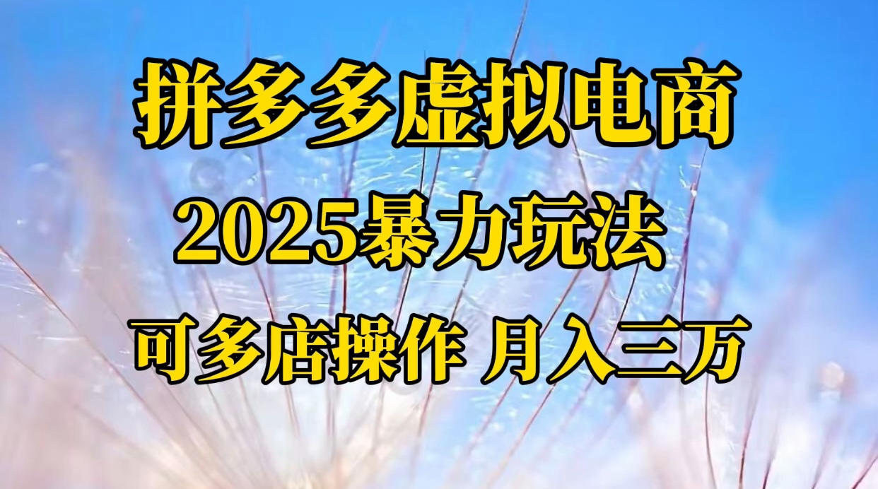 拼多多虚拟电商，不囤货不垫资的虚拟电商搞钱网创吧-网创项目资源站-副业项目-创业项目-搞钱项目搞钱网创吧