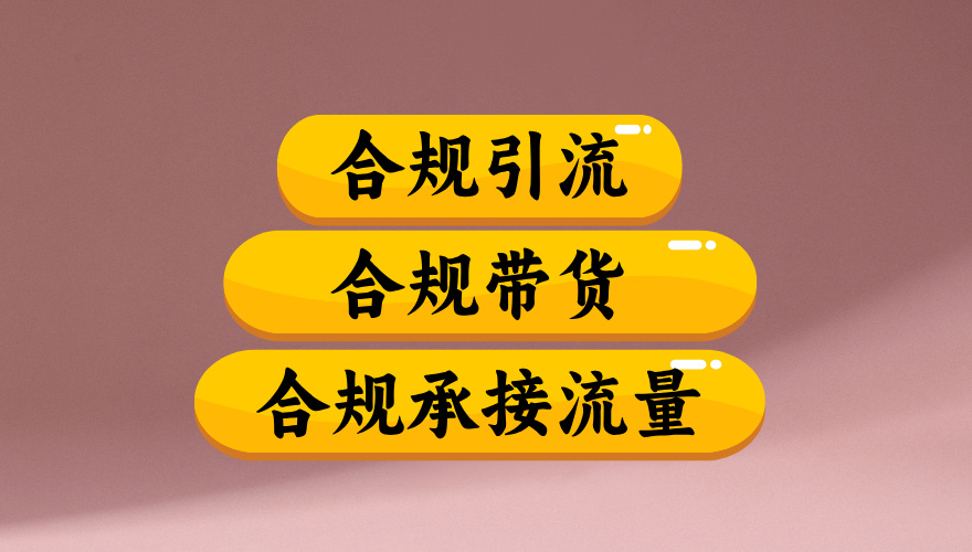 合规引流、合规并且高效地做带货、合规承接流量(揭秘)搞钱网创吧-网创项目资源站-副业项目-创业项目-搞钱项目搞钱网创吧