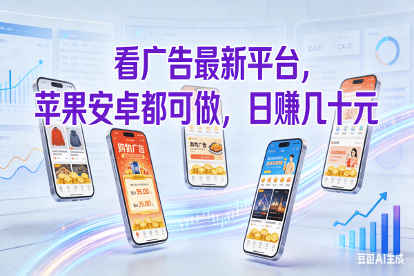看广告最新平台，苹果安卓都可做，日赚几十元搞钱网创吧-网创项目资源站-副业项目-创业项目-搞钱项目搞钱网创吧