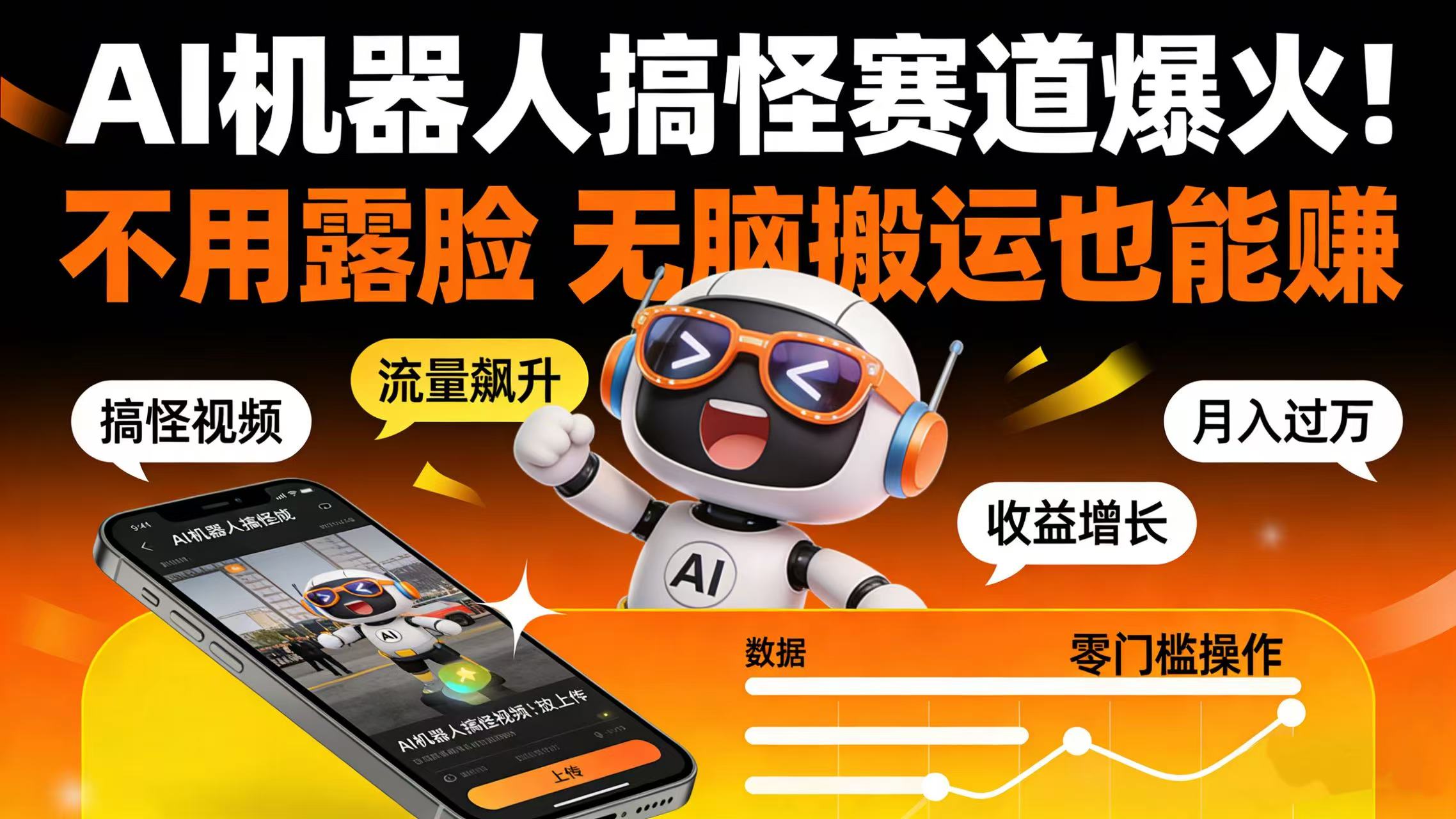 AI 机器人搞怪赛道爆火！不用露脸 无脑搬运也能赚搞钱网创吧-网创项目资源站-副业项目-创业项目-搞钱项目搞钱网创吧