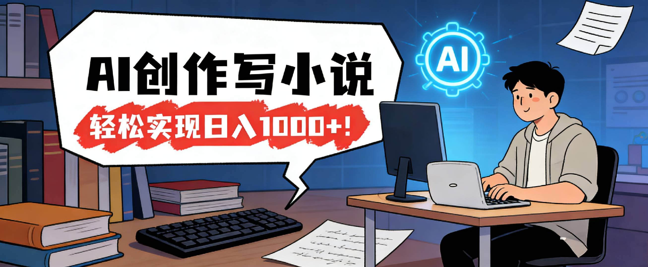 26年最新风口项目，AI工具创作写小说，轻松实现日入1000+搞钱网创吧-网创项目资源站-副业项目-创业项目-搞钱项目搞钱网创吧