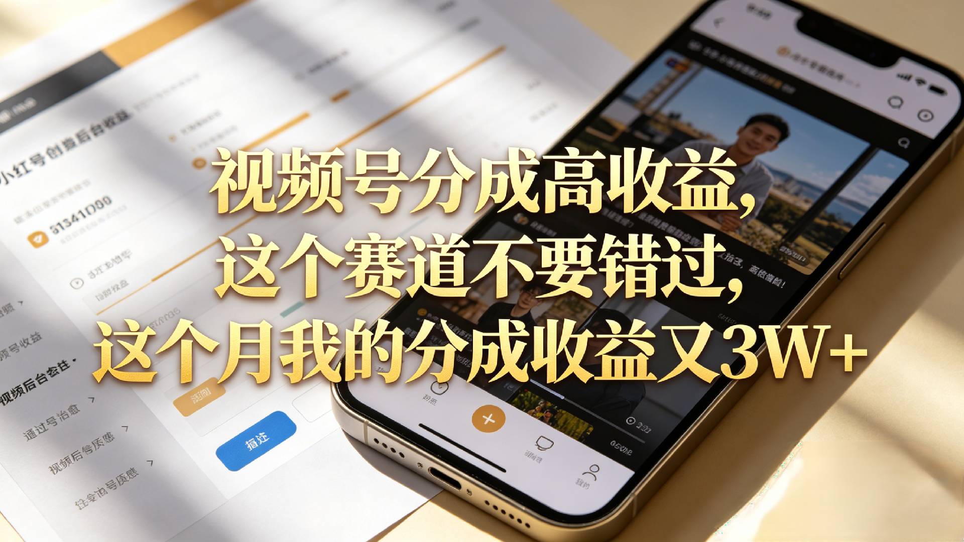 想要【视频号分成高收益】，这个赛道不要错过，这个月我的分成收益又3W+搞钱网创吧-网创项目资源站-副业项目-创业项目-搞钱项目搞钱网创吧