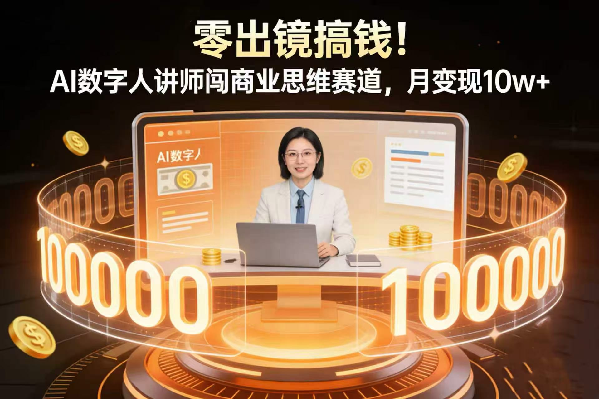 零出镜搞钱！AI 数字人讲师闯商业思维赛道，月变现 10w+搞钱网创吧-网创项目资源站-副业项目-创业项目-搞钱项目搞钱网创吧