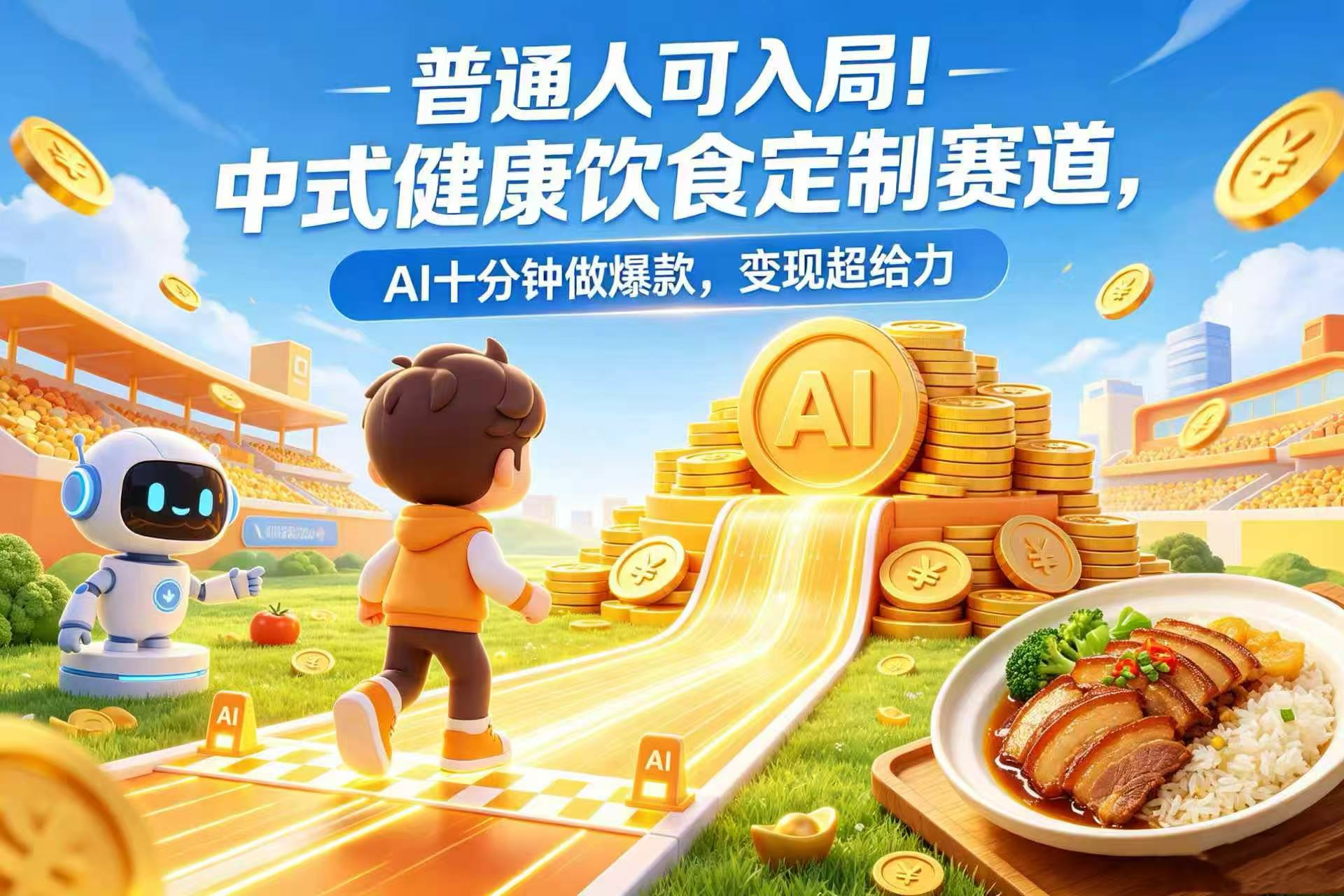 普通人可入局！中式健康饮食定制赛道，AI 十分钟做爆款，变现超给力搞钱网创吧-网创项目资源站-副业项目-创业项目-搞钱项目搞钱网创吧